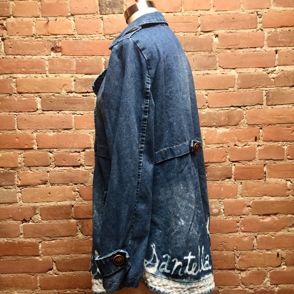 VINTAGE XOXOX Upcycled Bleached Denim Jacket - Picture 4 of 7